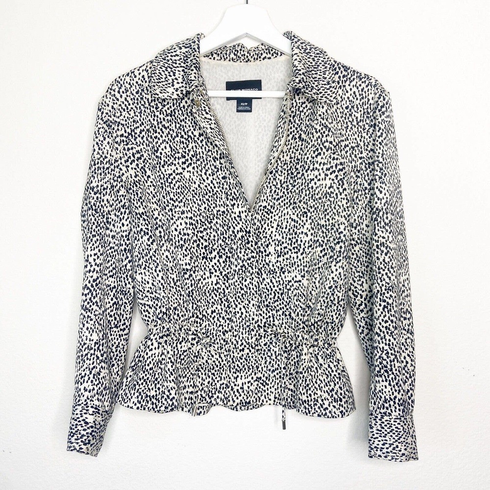 Club Monaco Animal Print Drawstring Waist Jacket XS